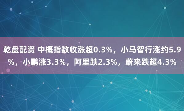 乾盘配资 中概指数收涨超0.3%，小马智行涨约5.9%，小鹏涨3.3%，阿里跌2.3%，蔚来跌超4.3%