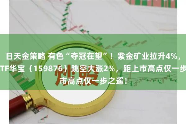日天金策略 有色“夺冠在望”!紫金矿业拉升4%,有色ETF华宝(159876)跳空大涨2%,距上市高点仅一步之遥!